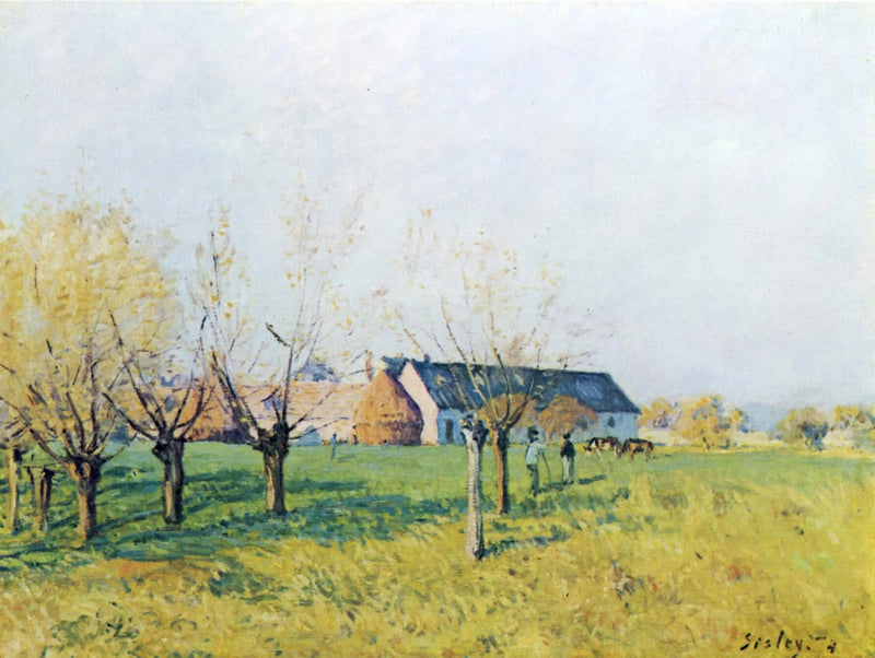 Helvede Huls Gård, efterårs morgen - Alfred Sisley