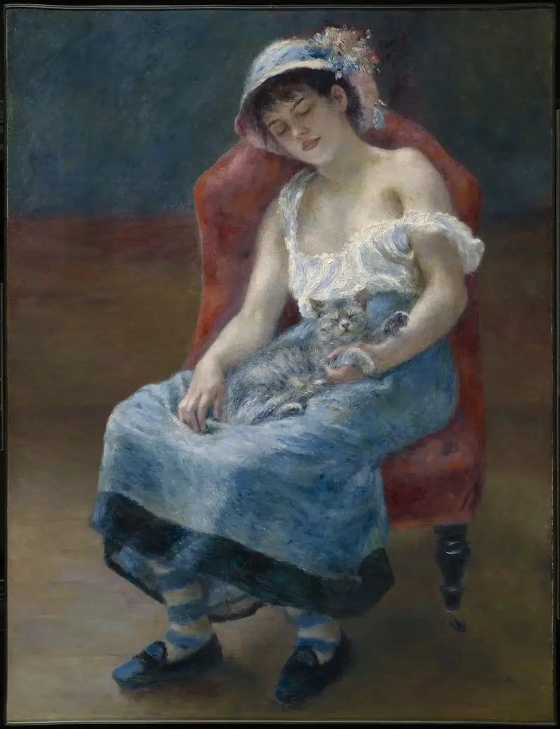 Pigen med katten - Pierre-Auguste Renoir