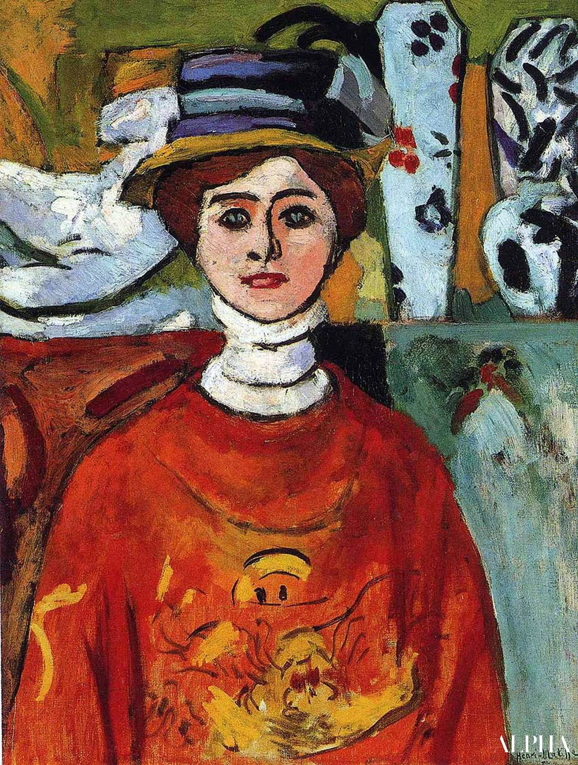 Pigen med de grønne øjne - Matisse - Reproduktioner af malerier og højkvalitets malerier