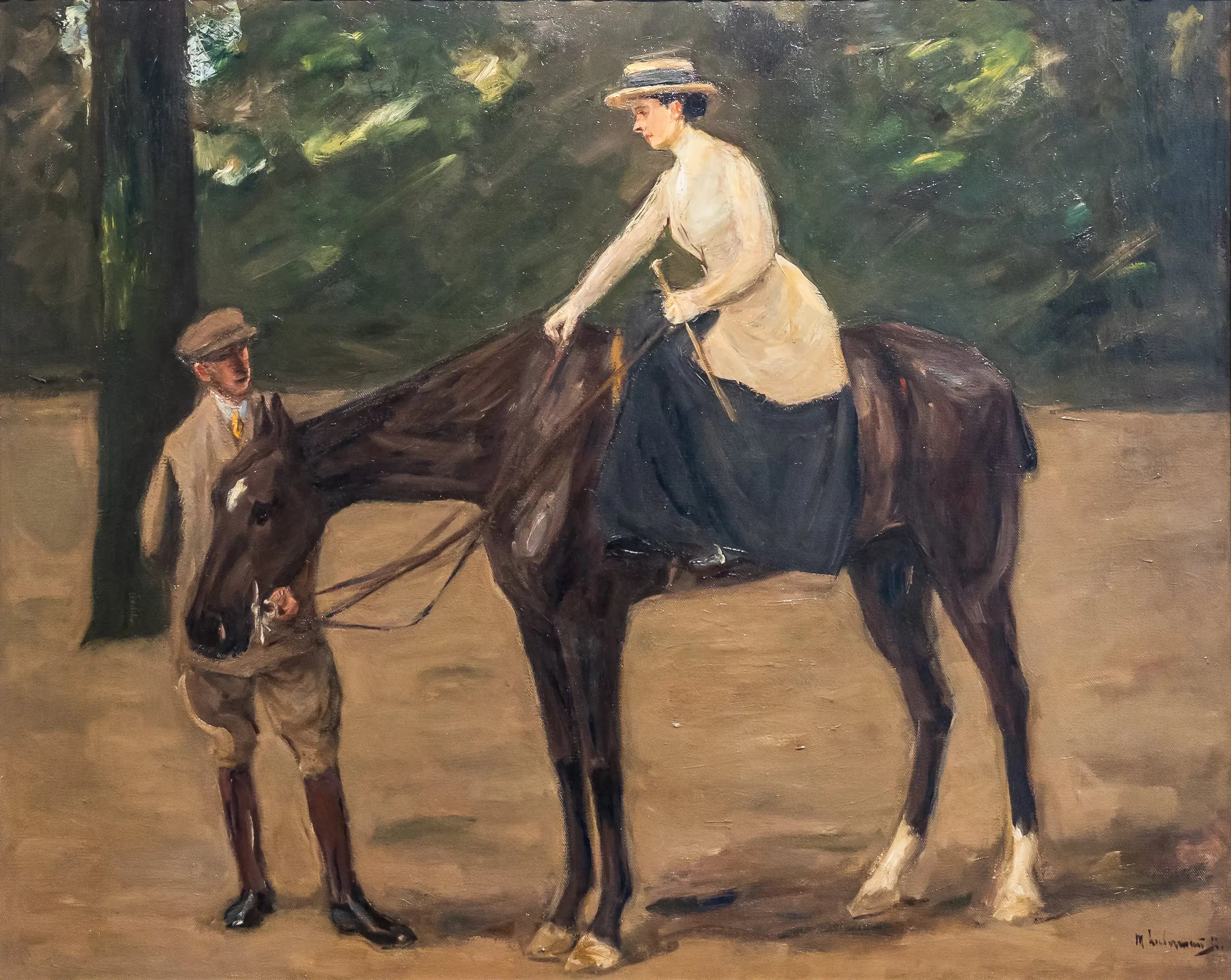 La fille de l'artiste à cheval - Max Liebermann image 1 reproduction d’œuvre d’art à l’huile