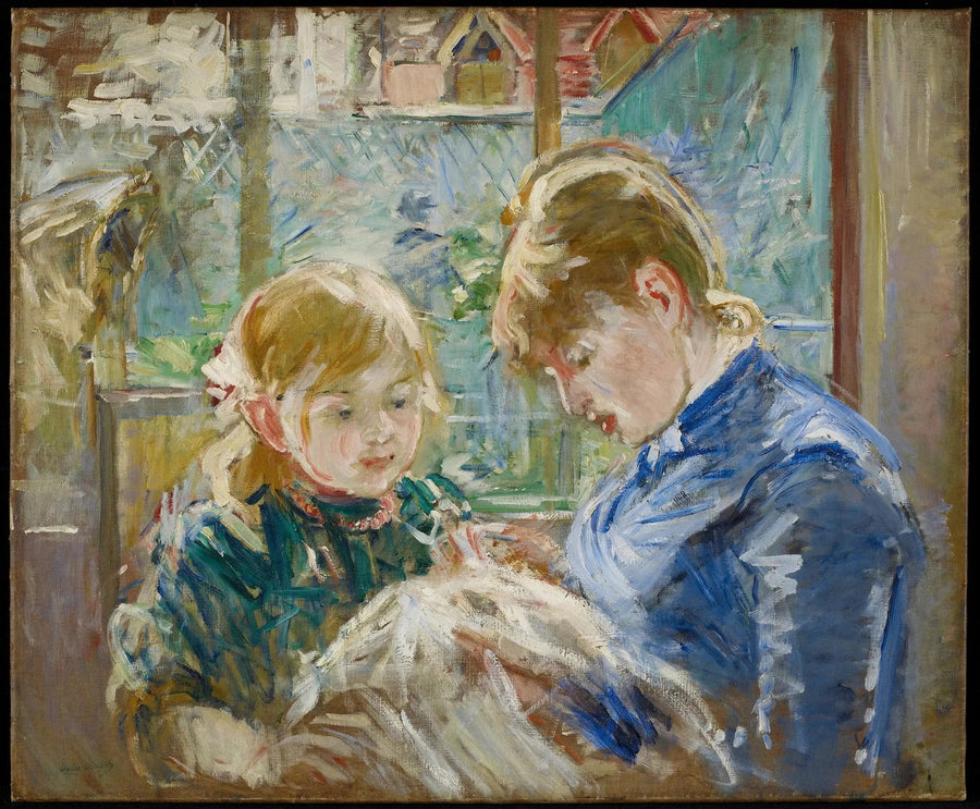 Kunstnerens datter, Julie, med sin barnepige - Berthe Morisot