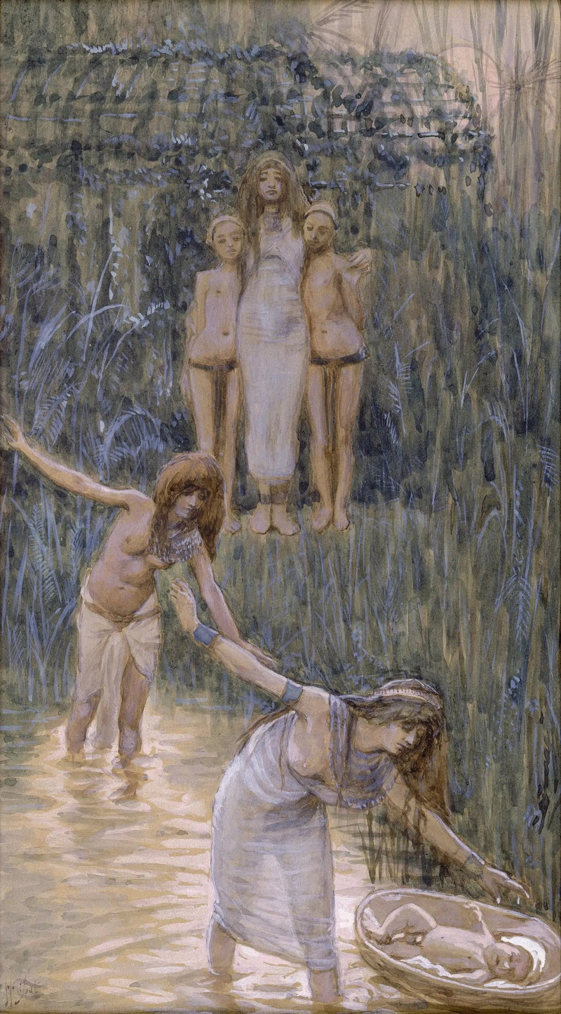Faraos datter får Moses til at komme - James Tissot