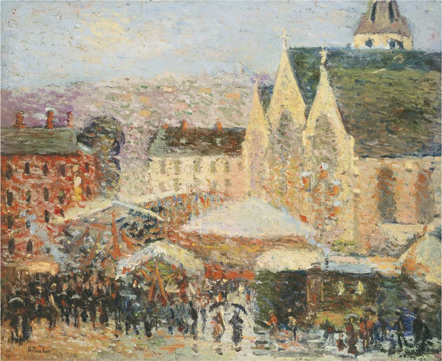 La Saint-Romain-messen på Saint-Vivien-pladsen, Rouen - Robert Antoine Pinchon