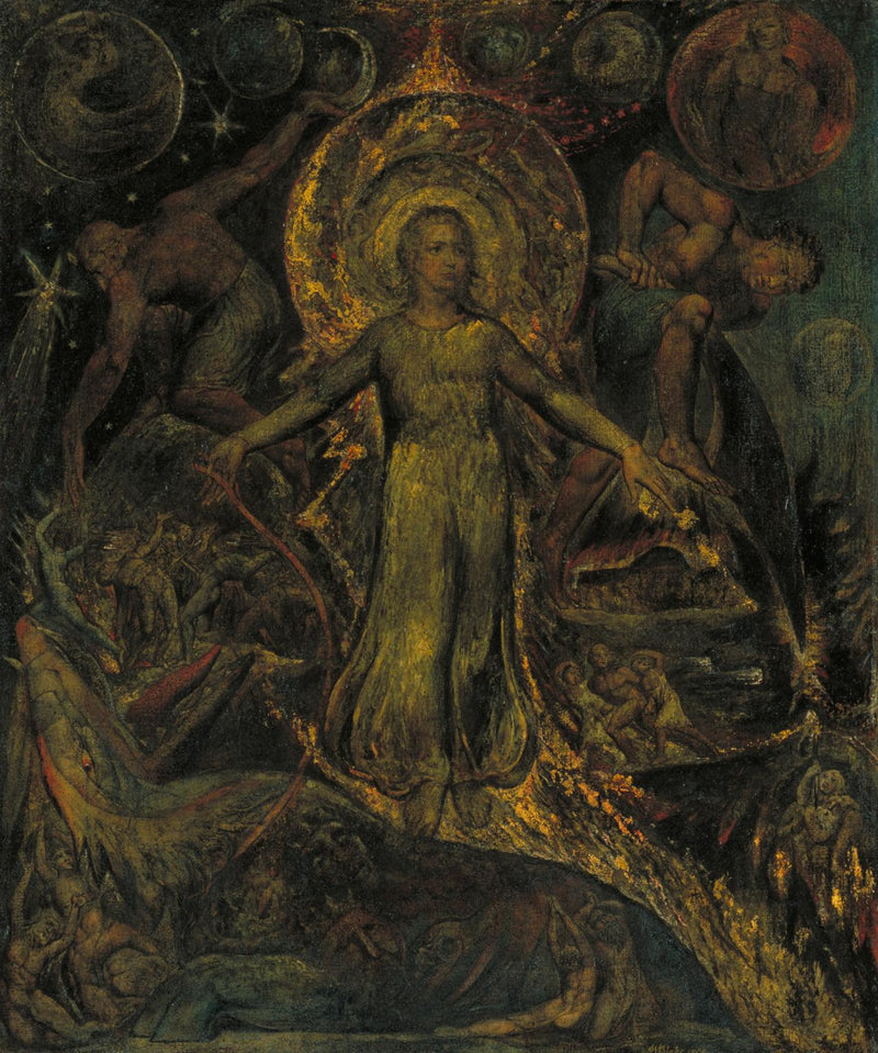 Den åndelige form af Pitt, der leder Behemoth - William Blake