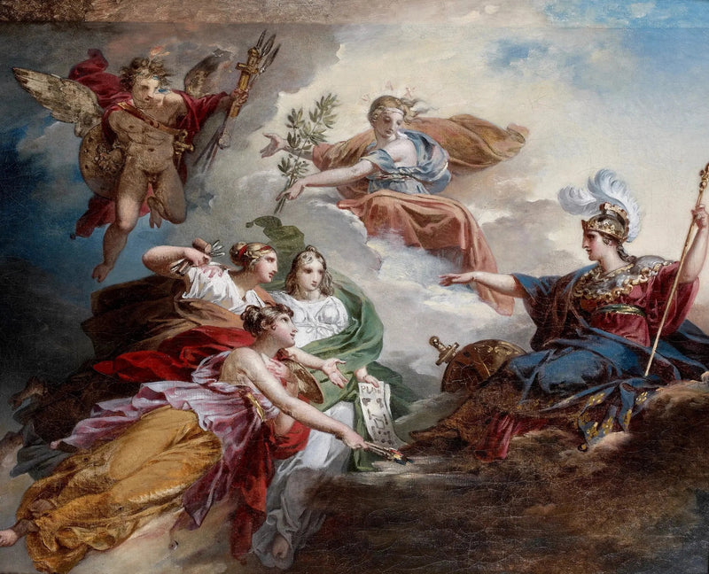 Frankrig, under Minerves træk, der beskytter kunstnerne - Charles Meynier