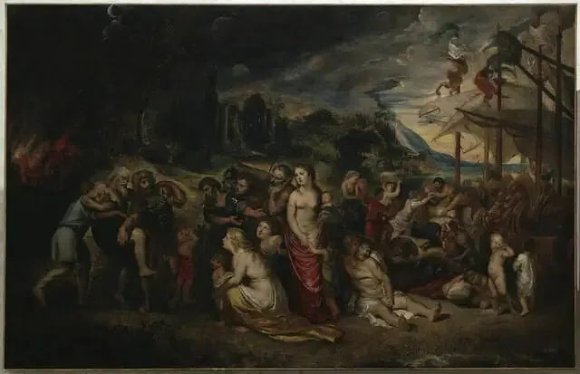 Æneas' flugt efter Trojas brand - Peter Paul Rubens