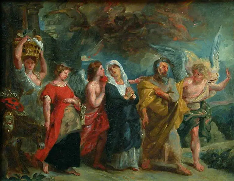 Loths Flugt - Eugène Delacroix