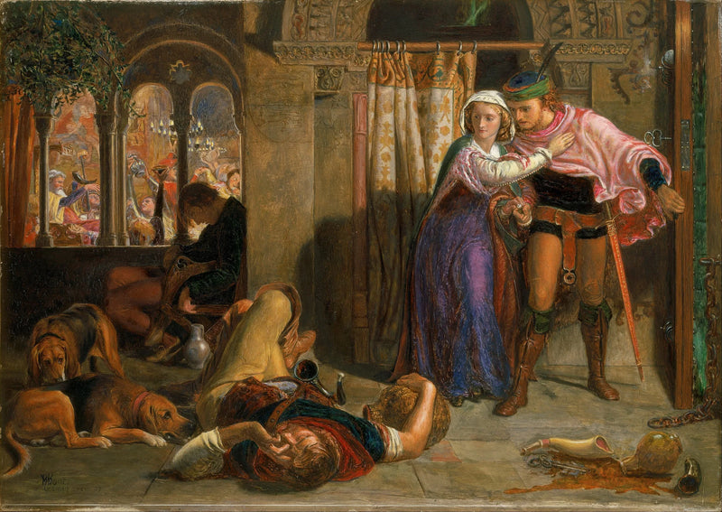 Madeline og Porphyros flugt under den beruselse, der følger med festlighederne (Aftenen før Sankt Agneta) - William Holman Hunt