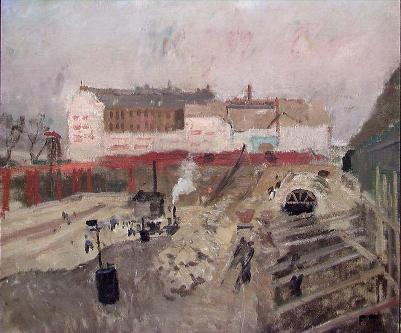 Togstationen Orléans-Paris er under opførelse - Frits Thaulow