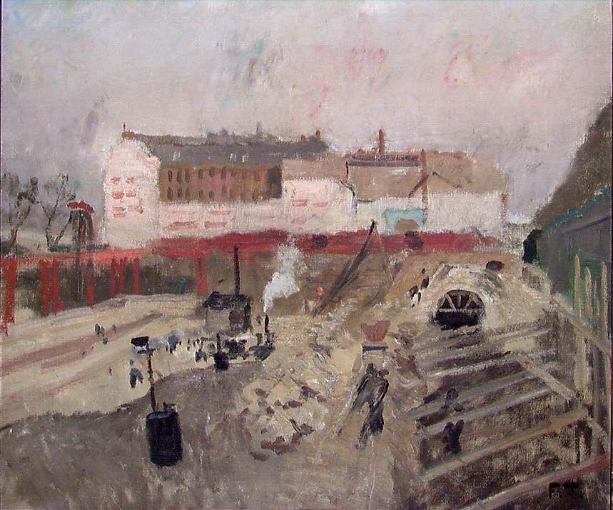 Togstationen Orléans-Paris er under opførelse - Frits Thaulow