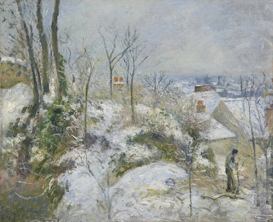 La Garenne, Saint-Denis kysten i Pontoise, sneeffekt - Camille Pissarro