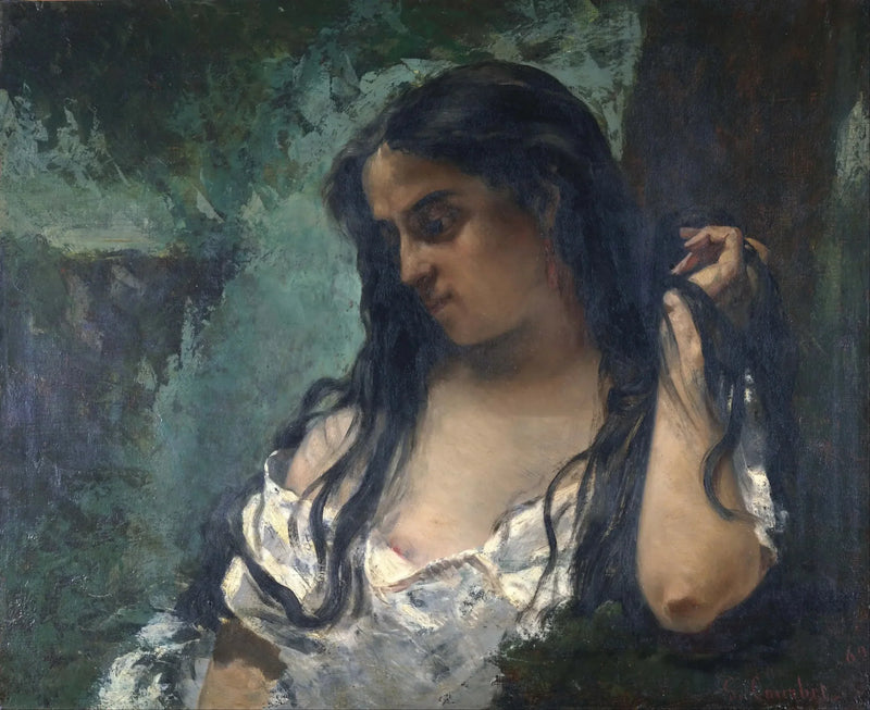 Den tænksomme gitane - Gustave Courbet