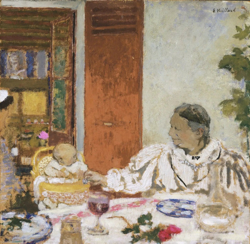 Bedstemoren. Ved bordet - Édouard Vuillard