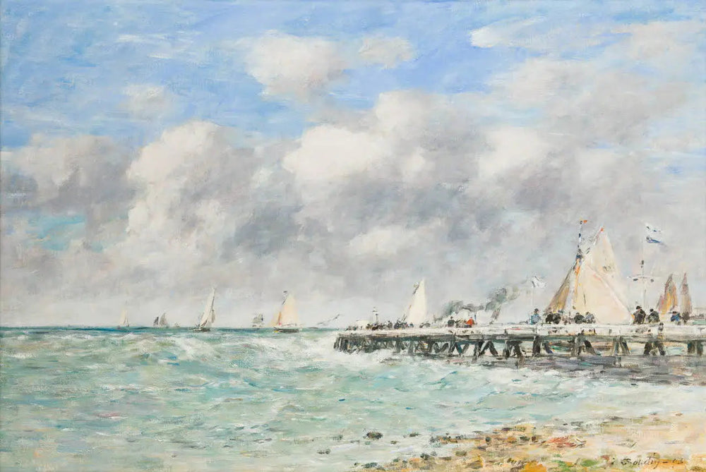 La jetée de Trouville - Eugène Boudin image 1 copie de tableau peinte à la main