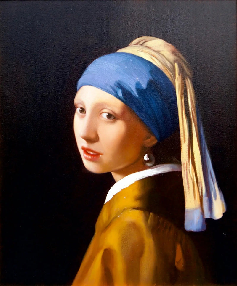 Pigen med perlen - Alpha Reproduktion  | 60 x 90 cm
