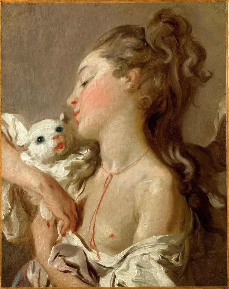 Den unge pige med katten - Jean-Honoré Fragonard