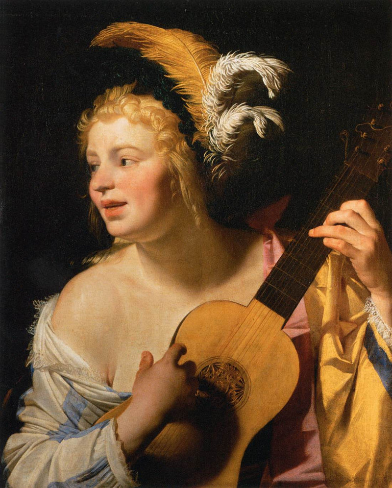 Guitarspillerinden - Gerrit van Honthorst