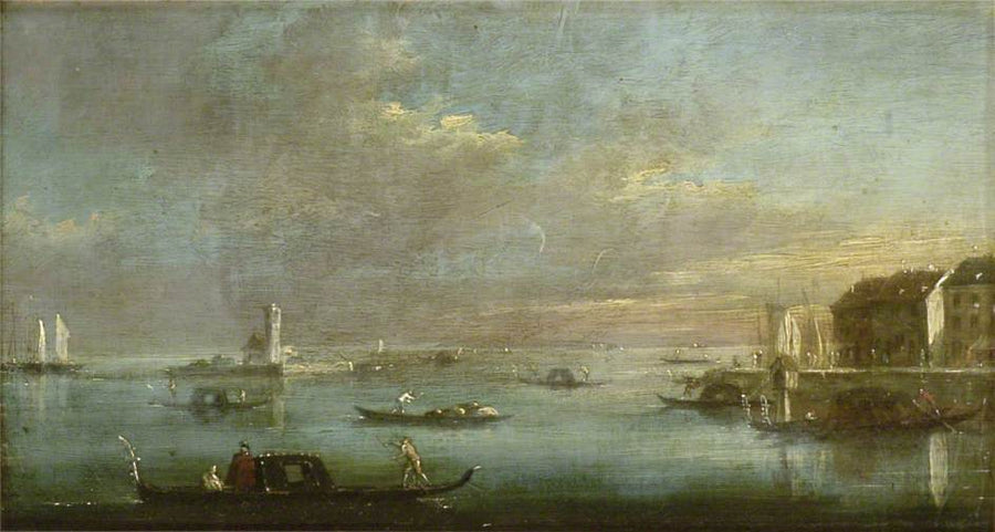 Venedigs lagune ved solnedgang - Francesco Guardi
