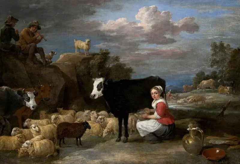 Den mælkeende - David Teniers den Yngre