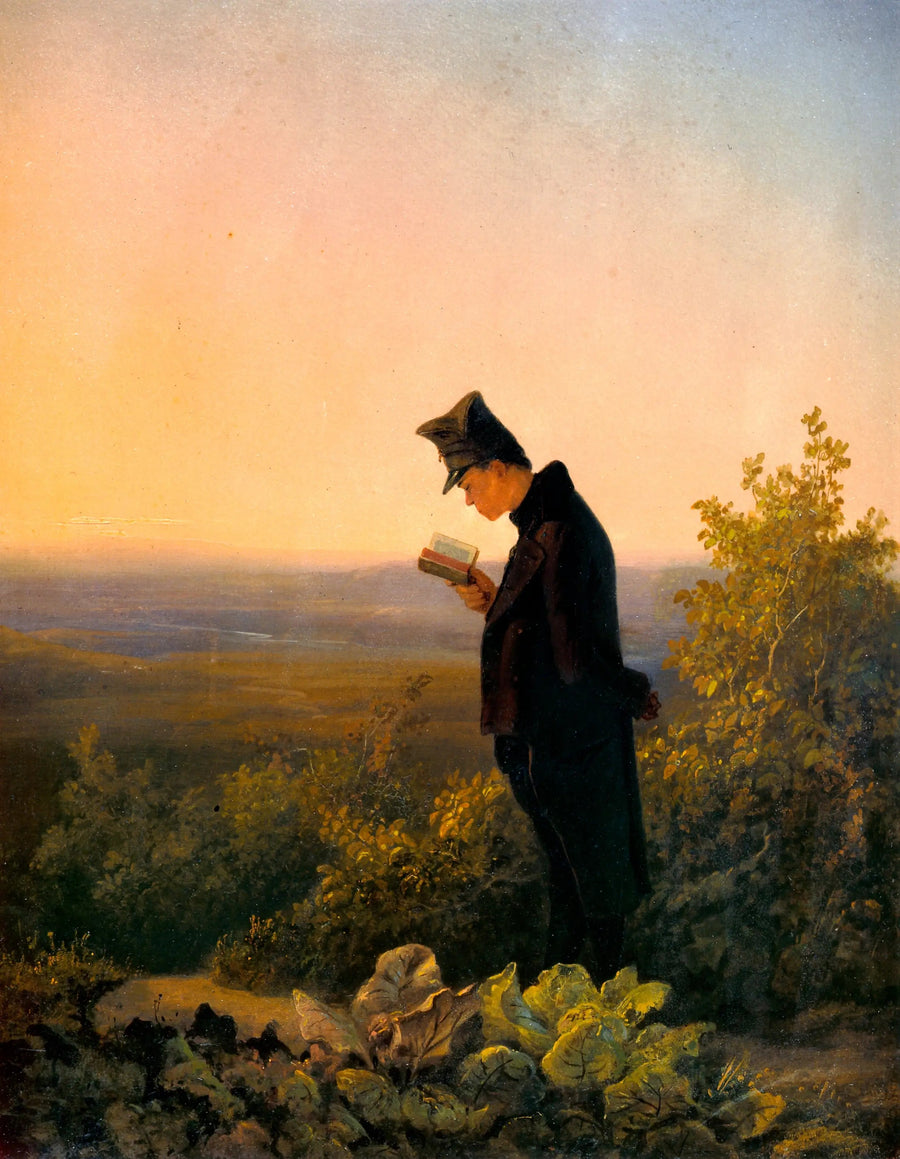 Aftenslæsning af breviarium - Carl Spitzweg