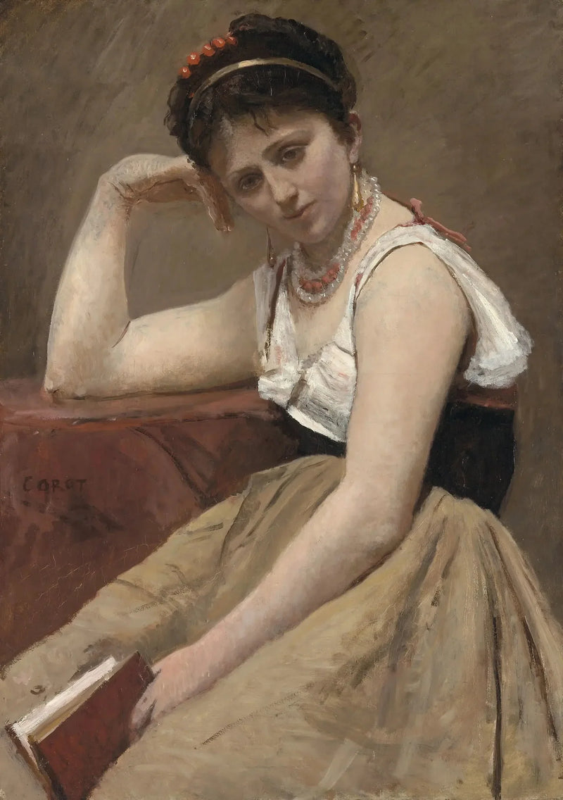 Den afbrudte læsning - Jean-Baptiste Camille Corot
