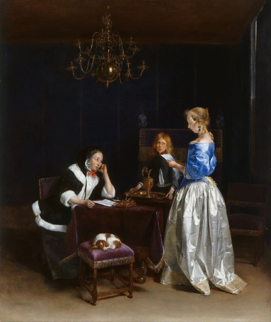 La lettre - Gerard ter Borch image 1 copie peinte à la main à l’huile