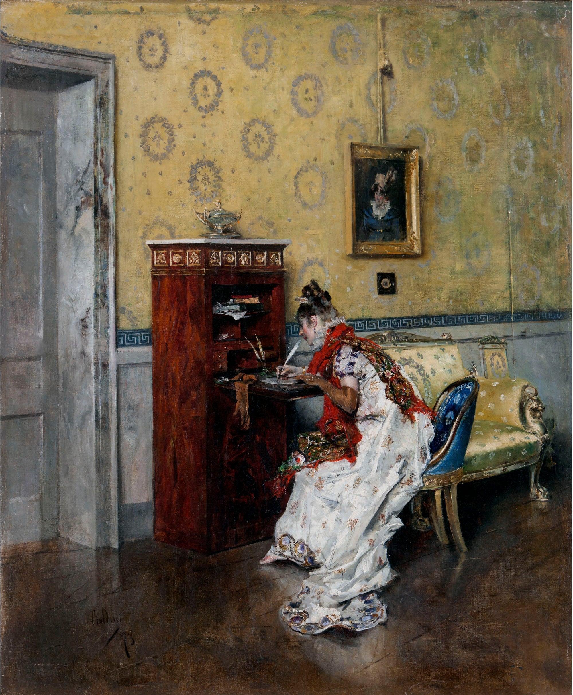 La lettre - Giovanni Boldini image 1 reproduction de peinture à l’huile