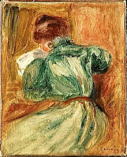 Den grønne læser - Pierre-Auguste Renoir