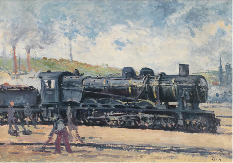 Lokomotivet, omgivelserne omkring Charleroi - Maximilien Luce