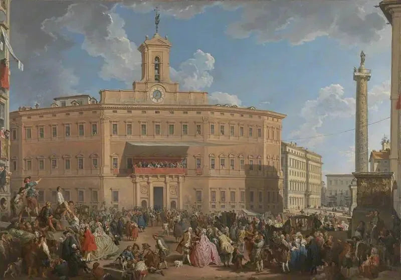 La Loterie sur la Piazza di Montecitorio - Giovanni Paolo Panini