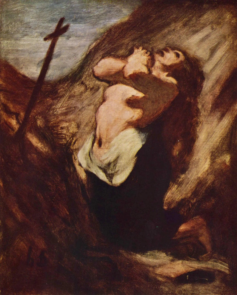 Madeleine i bøn - Honoré Daumier