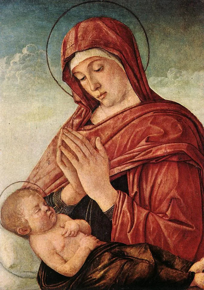 Madonna, der tilbeder den sovende Jesusbarn - Giovanni Bellini