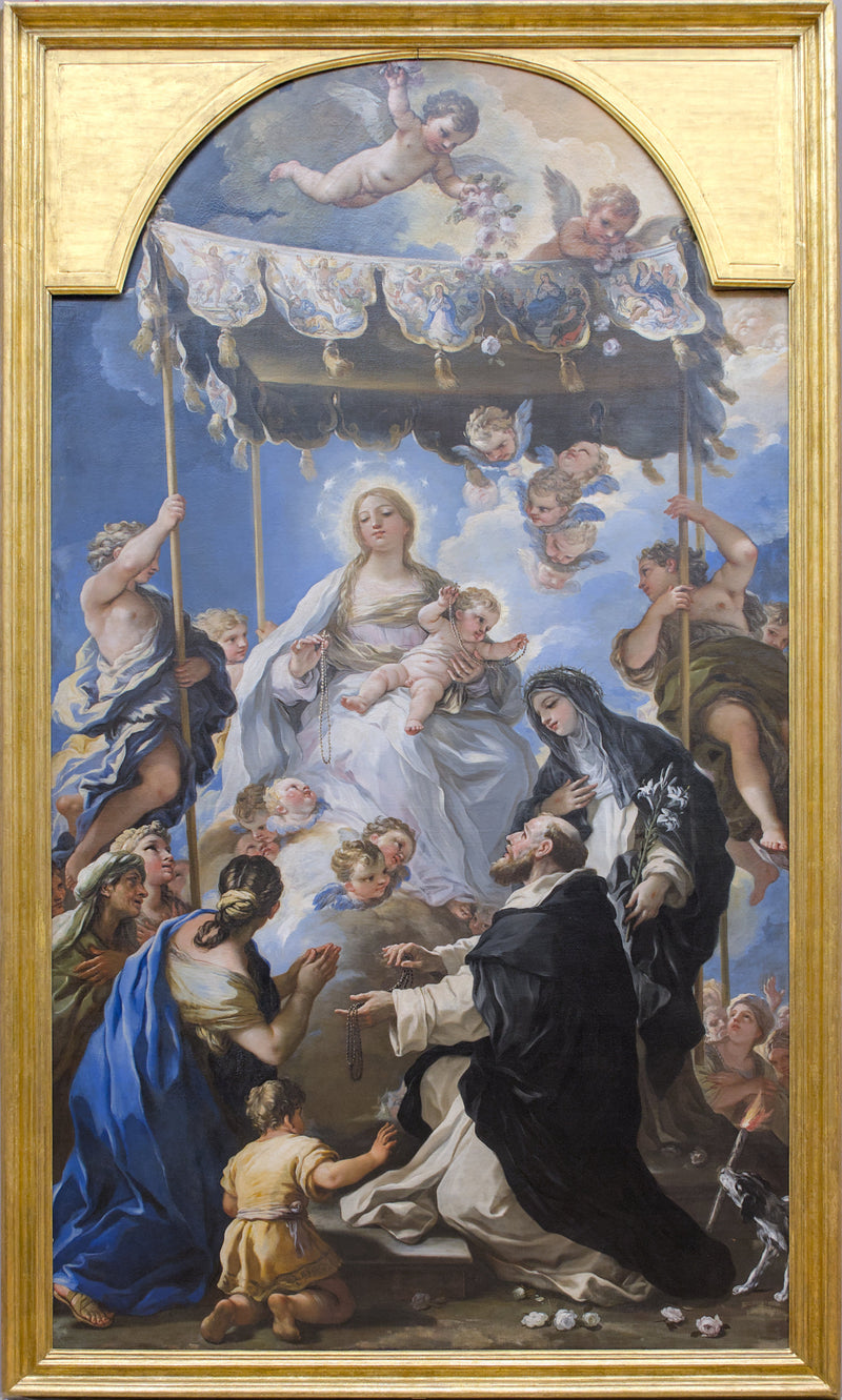 La Madonna med baldakin - Luca Giordano