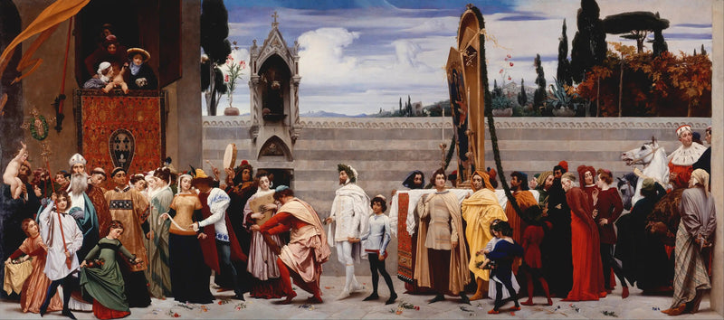 La Madone de Cimabue båret i procession i Firenze - Frederic Leighton