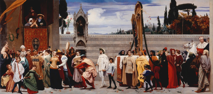 La Madone de Cimabue båret i procession i Firenze - Frederic Leighton