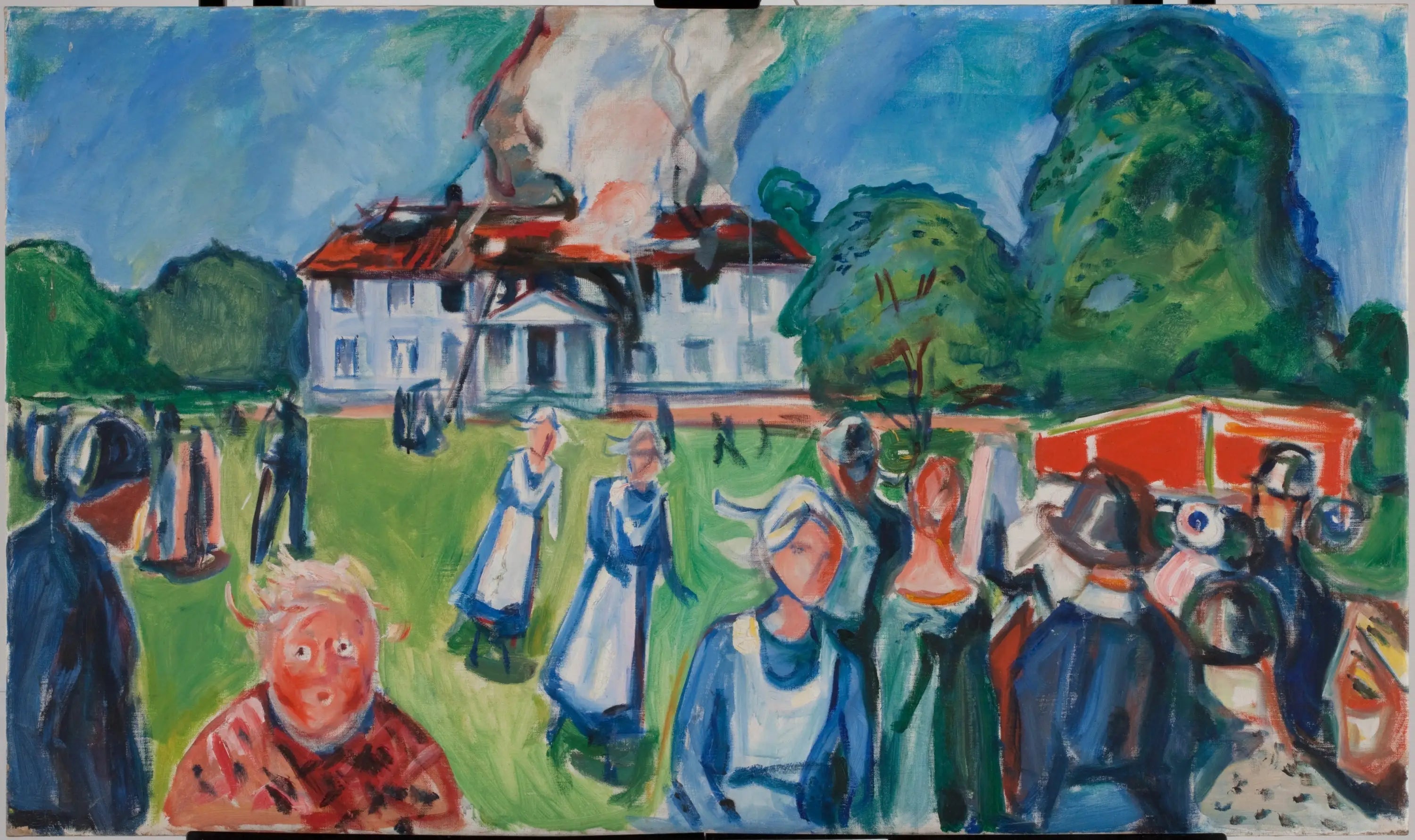 La maison brûle ! - Edvard Munch image 1 copie peinte à la main à l’huile