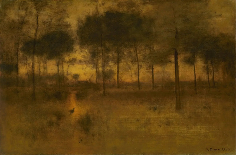 Huset med hejren - George Inness