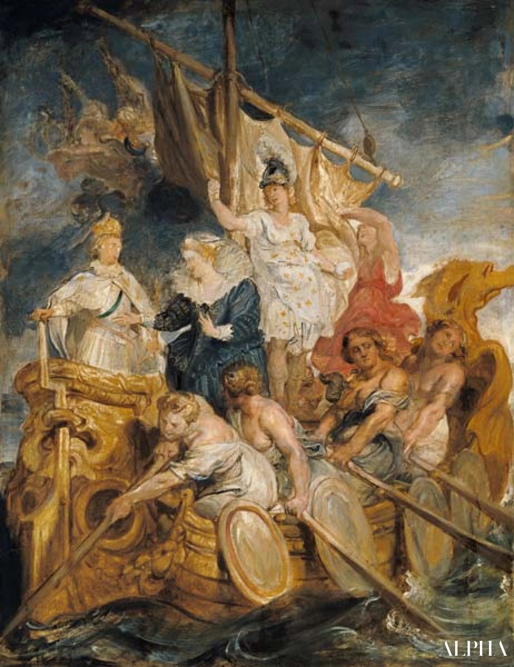 La Majorité de Louis XIII - Peter Paul Rubens - Reproduktioner af malerier og højkvalitets malerier