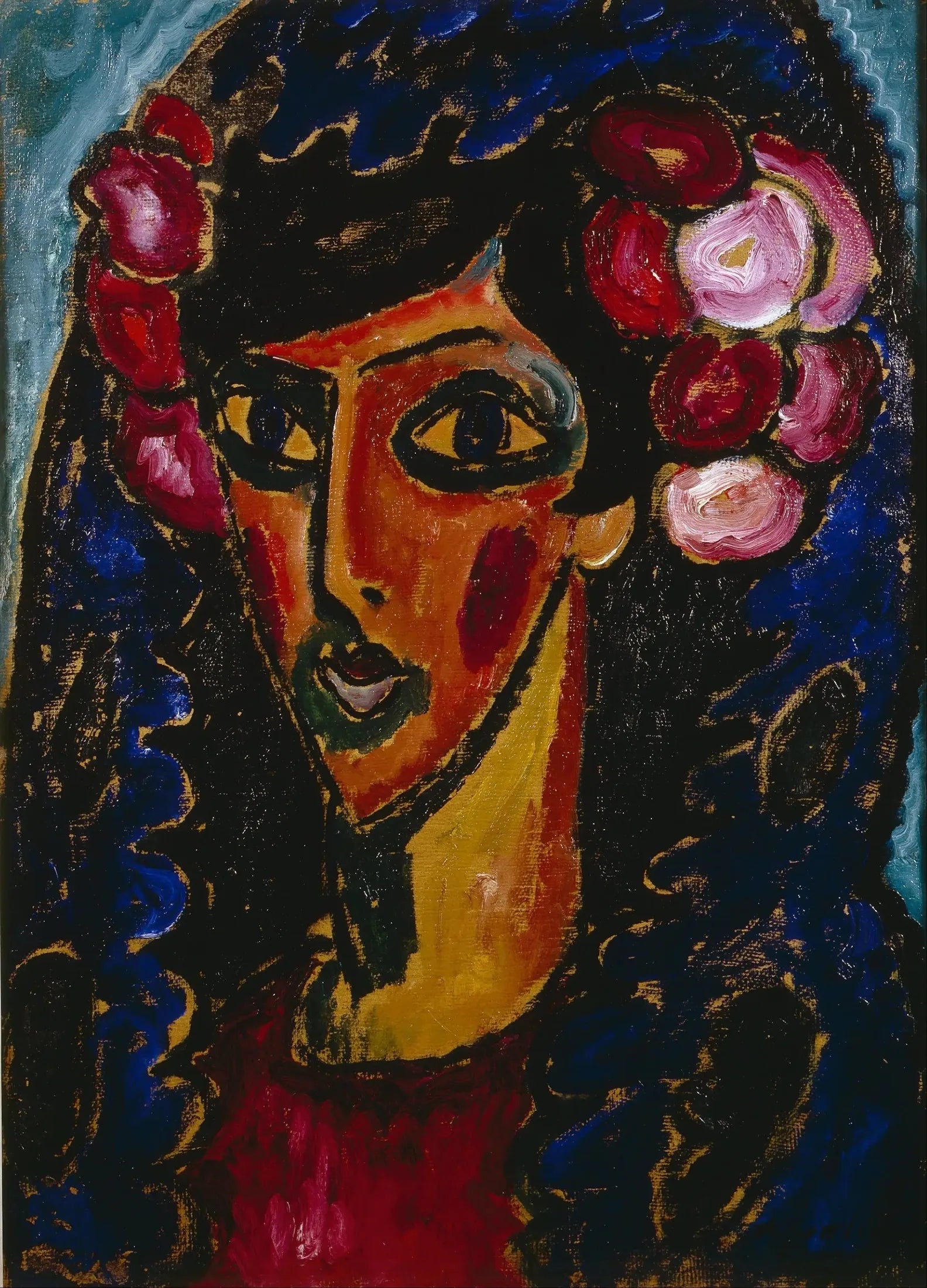 La mantille bleue - Alexej von Jawlensky image 1 reproduction artisanale de tableau