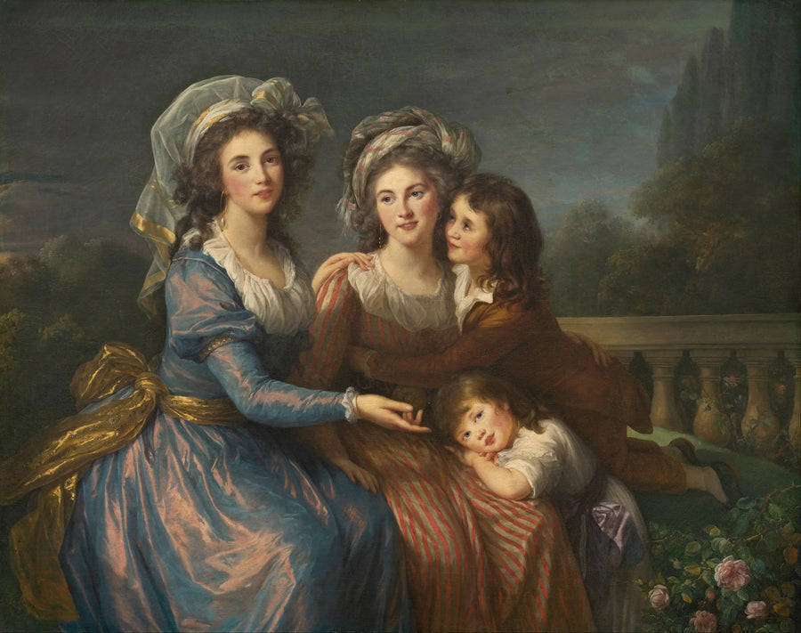 Marquise de Pezay og Marquise de Rougé med sine sønner Alexis og Adrien - Élisabeth Vigeé Le Brun