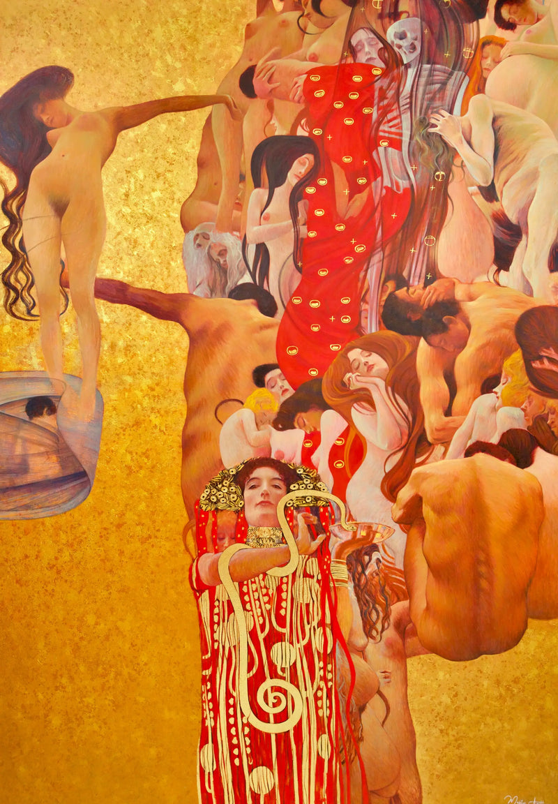 La Médecine – Et Genfortolket Værk af Gustav Klimt af Master Apollon | 180 x 270 cm