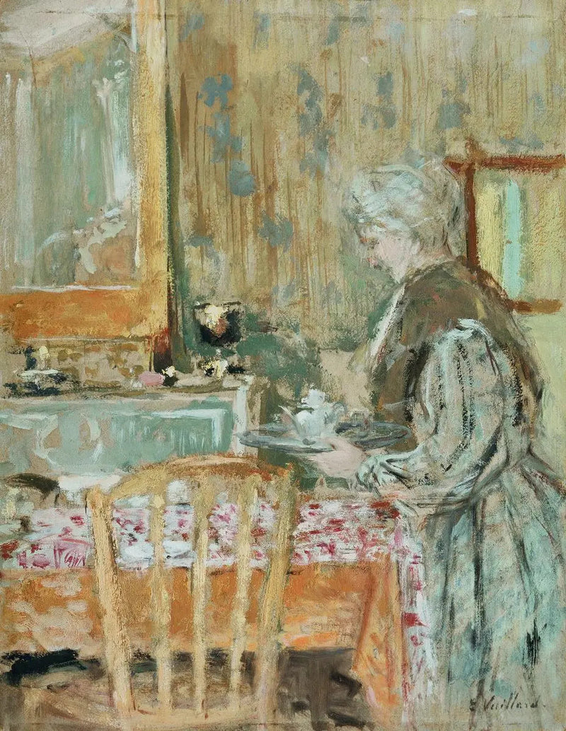 Kunstnerens mor, der serverer te - Édouard Vuillard