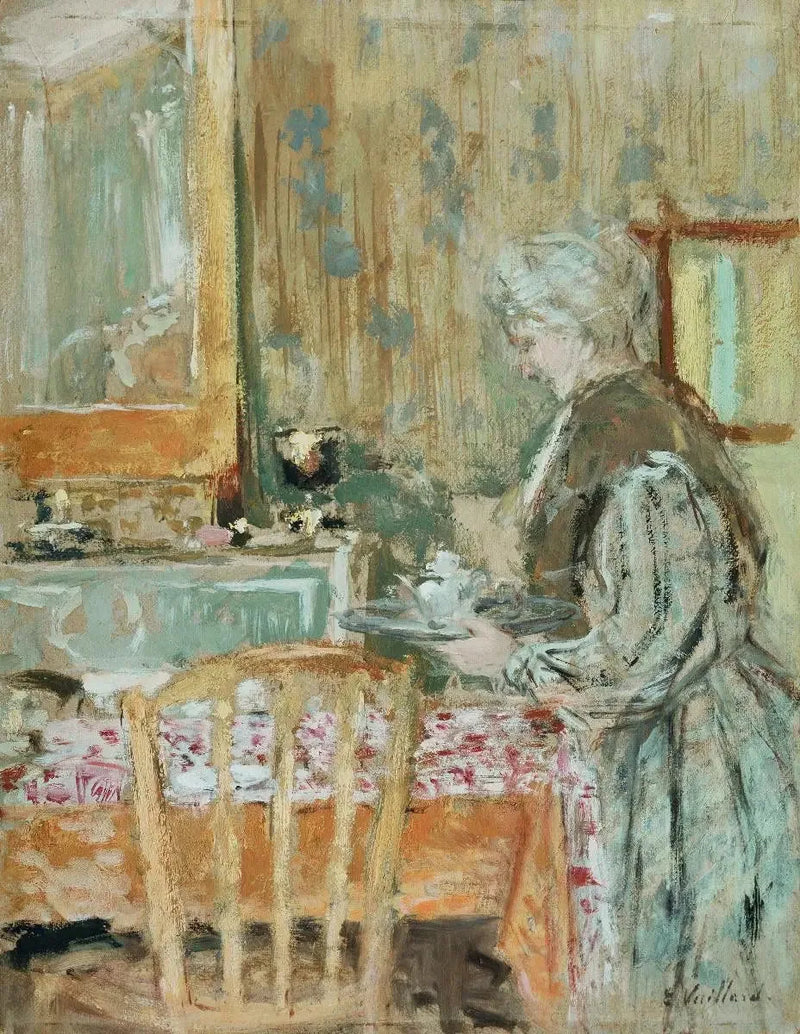 Kunstnerens mor, der serverer te - Édouard Vuillard