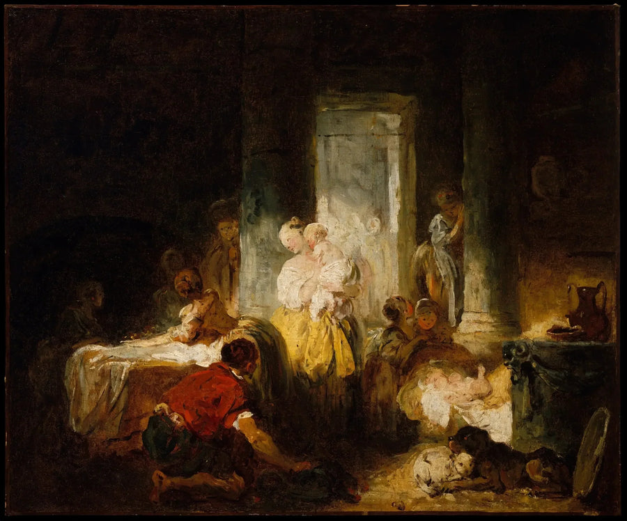 Den glade mor - Jean-Honoré Fragonard