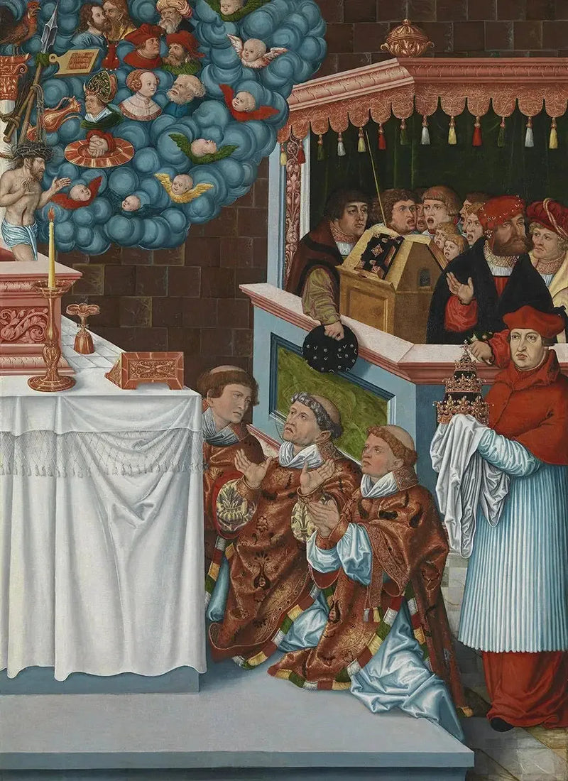 Messe af Sankt Gregor med kardinal Albrecht af Brandenburg - Lucas Cranach den Ældre