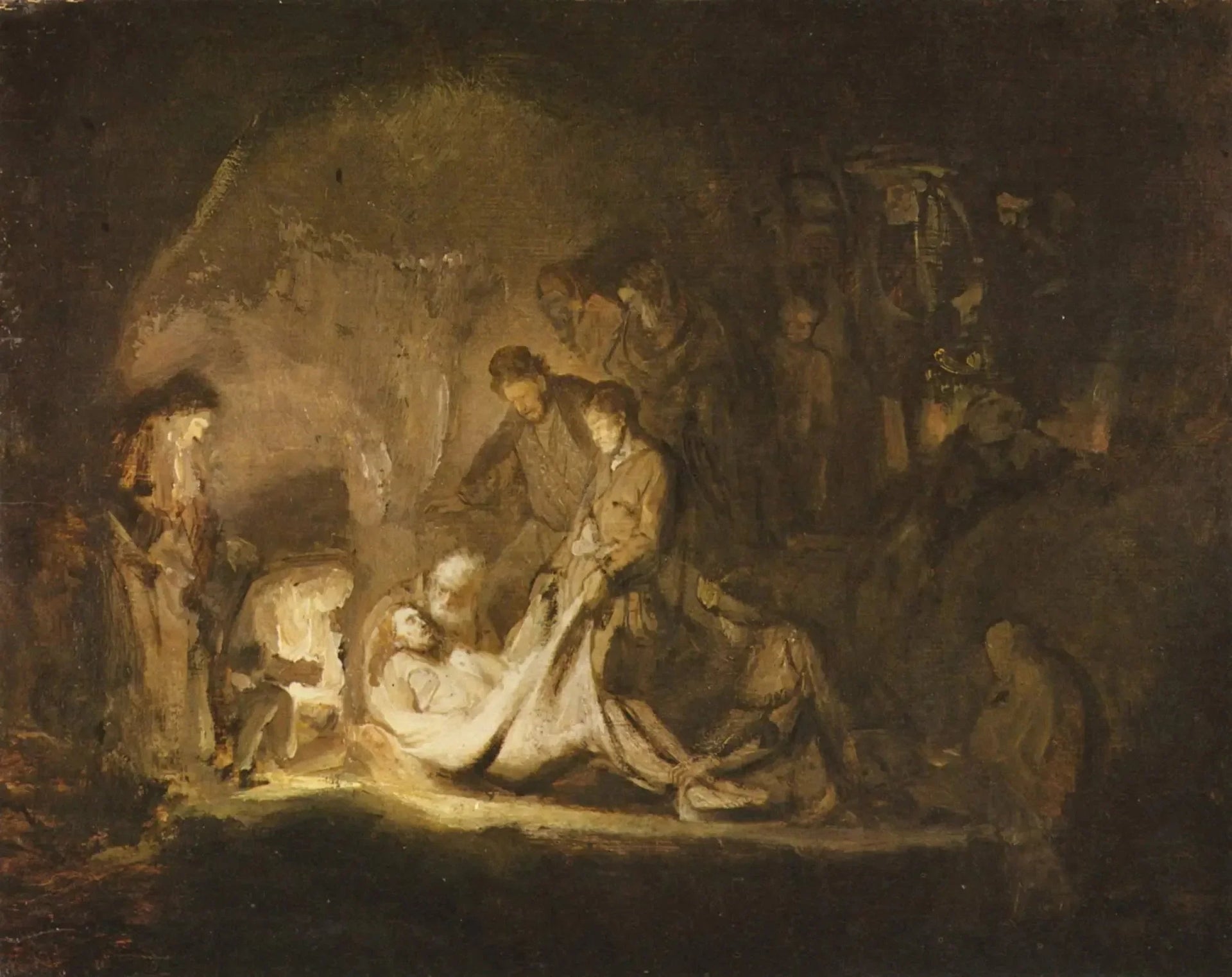 La mise au tombeau du Christ - Rembrandt image 1 copie de tableau peinte à la main