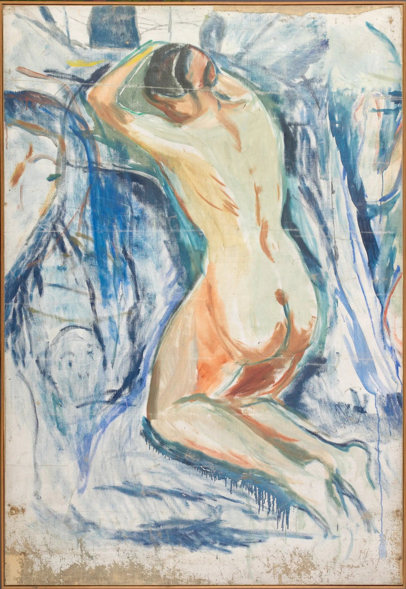Det menneskelige bjerg: knælende nøgen - Edvard Munch
