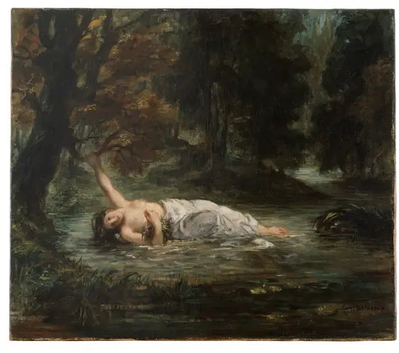 Ofelias Død - Eugène Delacroix