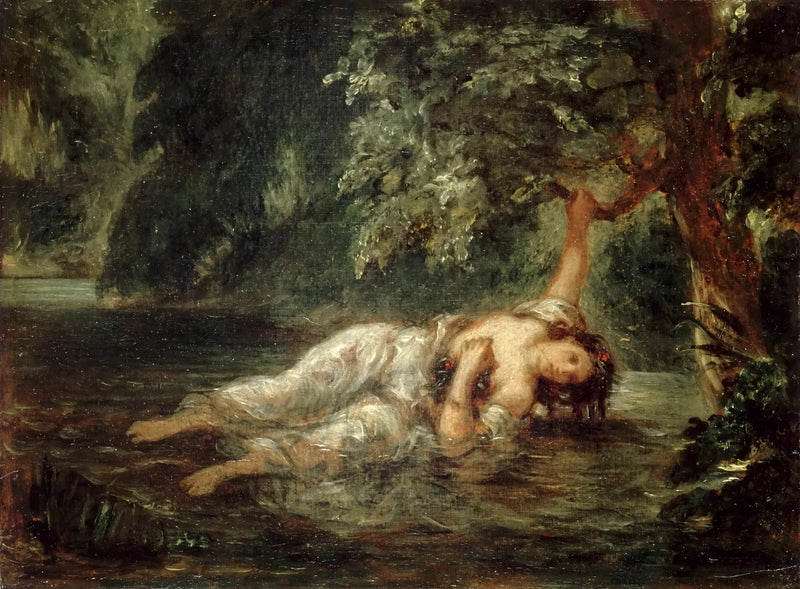 Ofelias Død - Eugène Delacroix