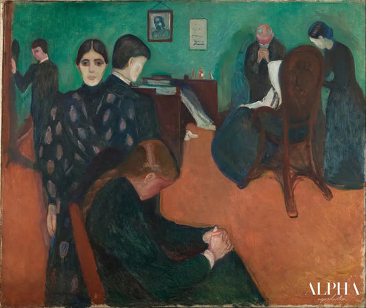 La Mort dans la chambre de la malade - Edvard Munch - Reproductions de tableaux et peintures haut de gamme